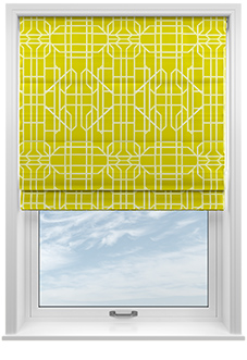 Bamboo Brights, Chartreuse - Twist&Fit Roman Blind